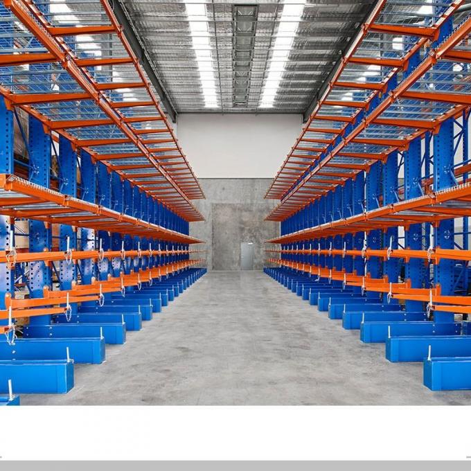 Double Side Structural Cantilever Pallet Racking , Warehouse Storage