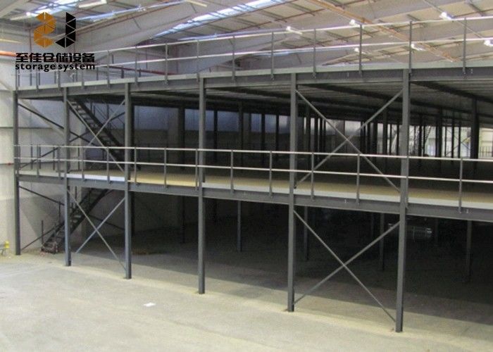 Epoxy Powder Coated 2 Layer Industrial Mezzanine Floors For Warehouse Use Mezzanine