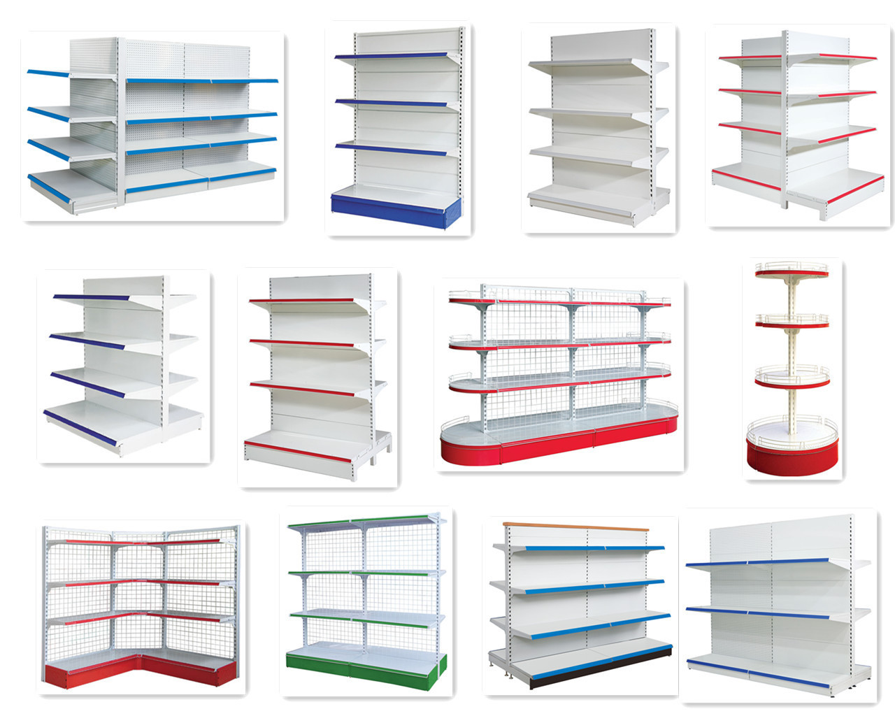 Custom Steel Grocery Store Shelving , Retail Store Display Shelves Multi Layer