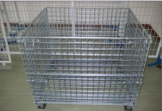 Galvanized Plating Wire Mesh Cage For Goods Storage In Warehouse