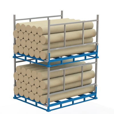 Custom Vertical Metal Stack Racks , Warehouse Stackable Steel Storage Racks