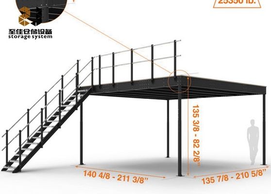 Steel Structure 2 Layer Industrial Mezzanine Floors Racking System
