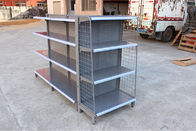 Customized Supermarket Display Shelving , Convenience Store Display Racks Double Sided