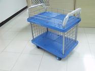 Hand Push Fold Up Rolling Cart , Heavy Duty Rolling Storage Cart With Wheels