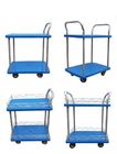 Flatbed Folding Storage Cart With Wheels , Double Layers Platform Truck Cart Light Duty