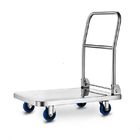 Adjustable Folding Utility Storage Stainless Steel Cart With Wheels
