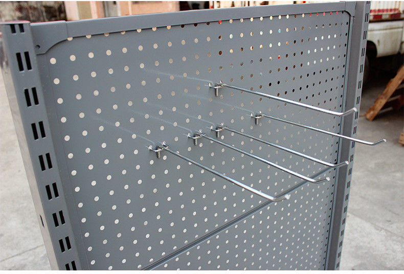 Customized Supermarket Display Shelving , Convenience Store Display Racks Double Sided