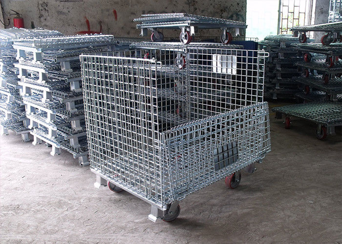 Moveable Foldable Steel Wire Cage With Galvanized Surface Treatment For Storage
