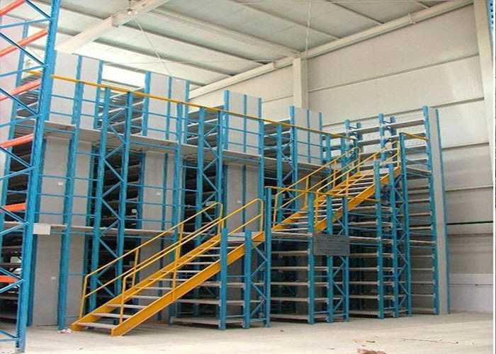Pallet Rack Supported Mezzanine , Steel Warehouse Mezzanine Floors For Storage