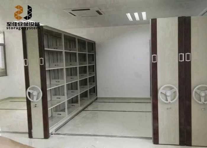 Powder Coating File Cabinet Storage Systems , Mobile Library Shelving Systems With Safety Lock