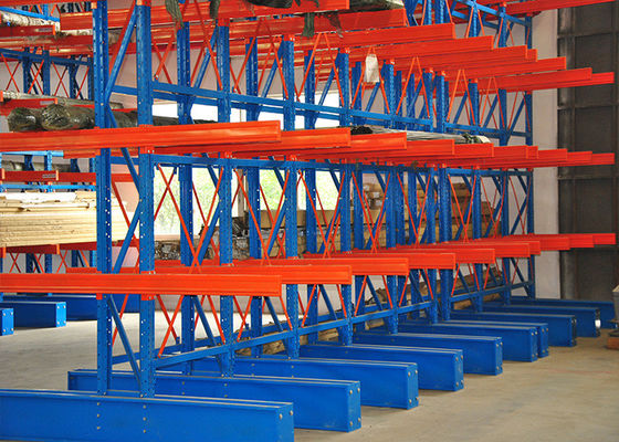 Double Side Structural Cantilever Pallet Racking Heavy Duty Customized Size