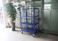 3 Tiers Steel Foldable Wire Mesh Cage , Mobile Storage Cages For Logistics