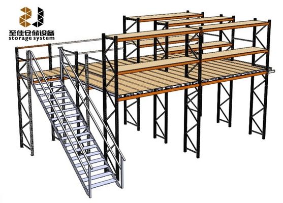 Steel Structure 2 Layer Industrial Mezzanine Floors Racking System