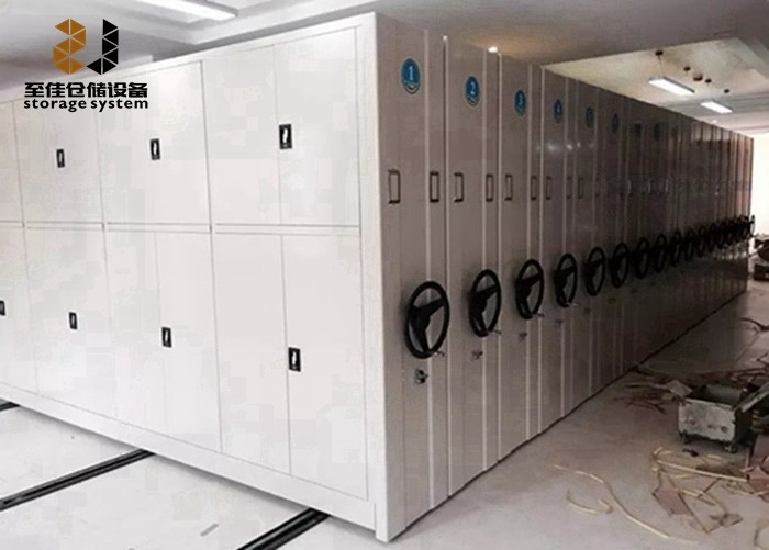 Powder Coating Rolling Track Shelving Systems Easy Assemble