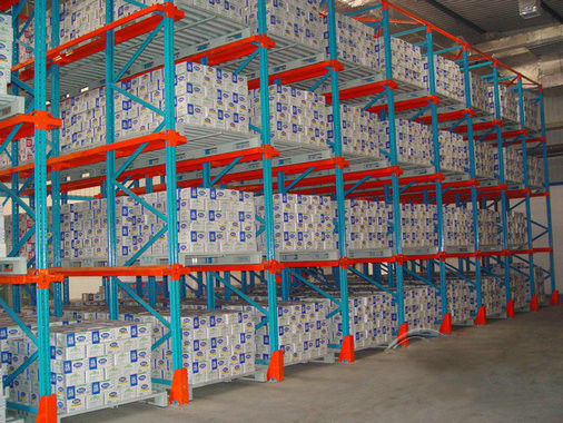 Cold Rolled Steel Drive In Drive Through Racking System For Industrial Warehouse