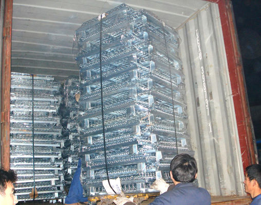 Galvanized Wire Mesh Pallet Cage Foldable Stackable Collapsible Pallet Cages