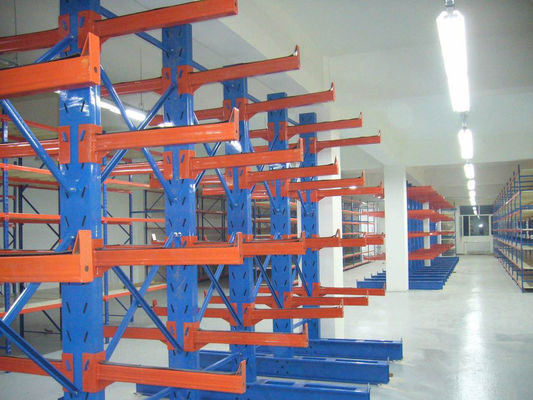 Carbon Steel Q235 Cantilever Warehouse Racks , Raw Material Storage Racks