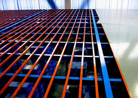Free Standing Industrial Mezzanine Floors High Density Steel Material For Construction