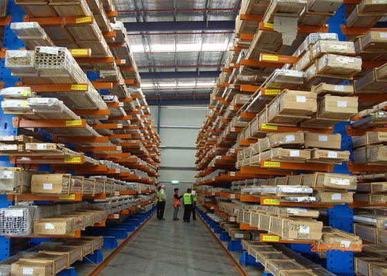 Powder Coating Structural Steel Storage Racks Warehouse Cantilever Racking Systems