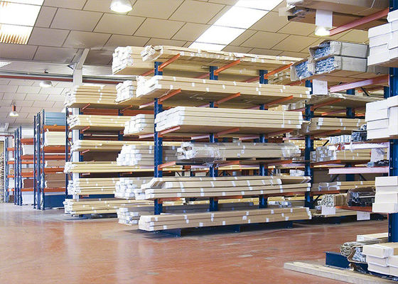Powder Coating Structural Steel Storage Racks Warehouse Cantilever Racking Systems