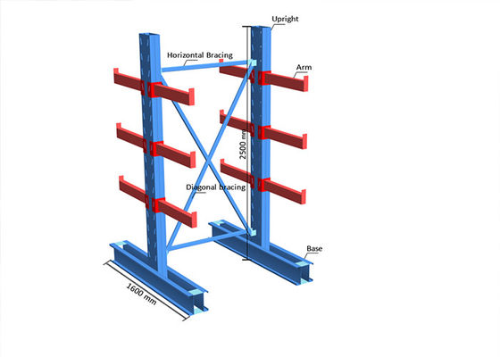 Multi Tier Carbon Steel Cantilever Pallet Racking High Load Capacity For Industrial
