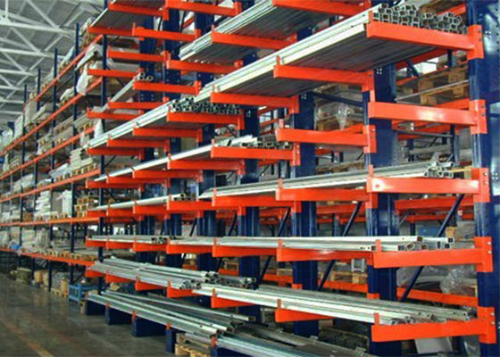 Double Side Structural Cantilever Pallet Racking Heavy Duty Customized Size