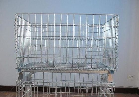 Galvanized Plating Wire Mesh Cage For Goods Storage In Warehouse