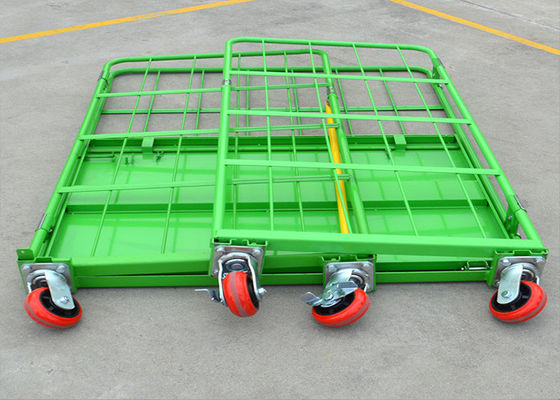 Folding Stackable Wire Mesh Storage Cages , Roll Cage Trolley For Transport