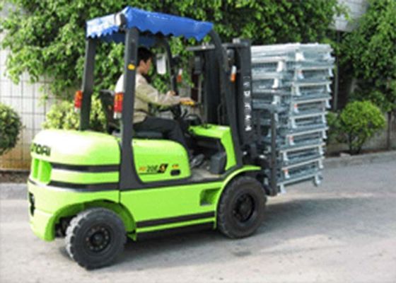 Zinc Finish Rigid Rolling Wire Mesh Cage Foldable With Foot Brakes / Castors