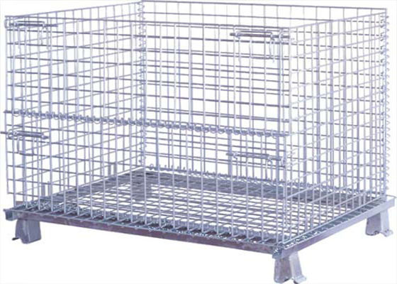Foldable Collapsible Wire Mesh Cage with Wheels for Logistics Goods Transportation