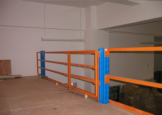 2 Levels Cold Rolling Industrial Steel Storage Racks Platform Orange / Blue Color