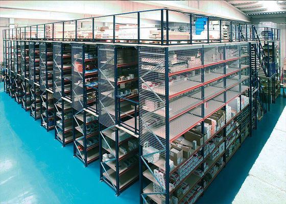 Multi Level Industrial Rack Supported Mezzanine Customzied With Wire Mesh Guard