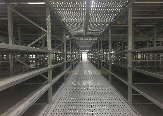 Gray Rack Supported Mezzanine Steel Shelving Systems for Huge Warehouse