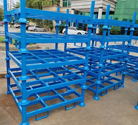Blue Floding Warehouse Industrial Metal Storage Stacking Racks