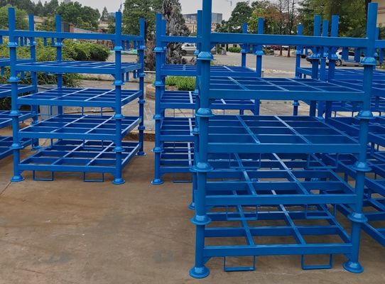 Blue Floding Warehouse Industrial Metal Storage Stacking Racks