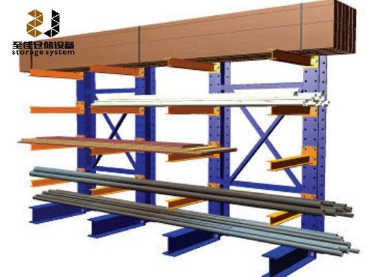 Heavy Duty Cantilever Storage Racks Industrial Single Side / Double Side