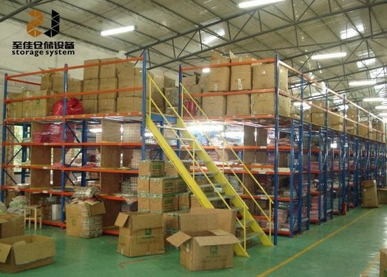 Boltless / Rivet Shelving Industrial Mezzanine Floors Surface Smooth 2m Height