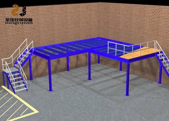 Custom Industrial Mezzanine Floors 500kg/sqm-1500kg/sqm Office Mezzanine Structures