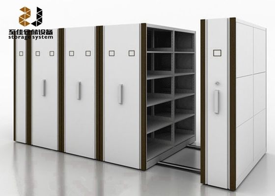 Anti Tilt Mechanism Mobile Archive Shelving Systems For Library / School