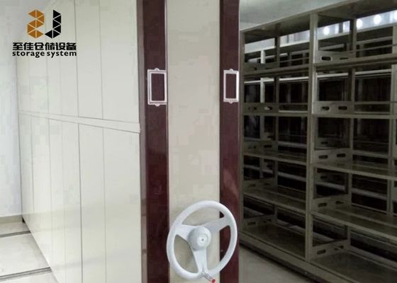 Powder Coating File Cabinet Storage Systems , Mobile Library Shelving Systems With Safety Lock