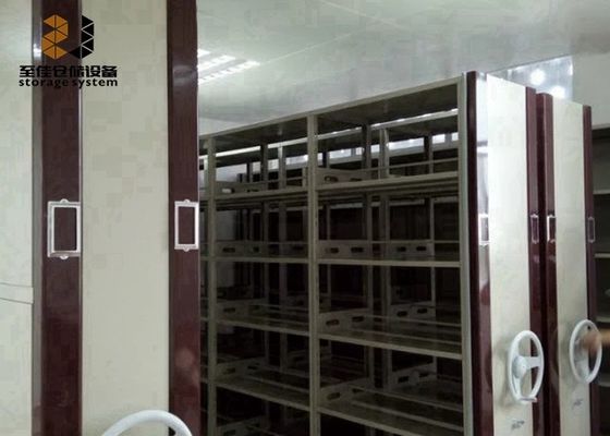 Powder Coating File Cabinet Storage Systems , Mobile Library Shelving Systems With Safety Lock