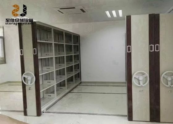 Powder Coating File Cabinet Storage Systems , Mobile Library Shelving Systems With Safety Lock